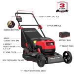 PowerSmart Electric Cordless Lawn Mower 17" 40V, 3-in-1 Brushless Push Lawn Mower, Lightweight, Foldable Handles