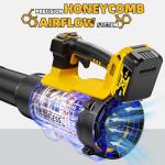 Nelhalt 20V Cordless Leaf Blower, Max 600 CFM/125 MPH Turbo Boost Mode Compatible with DeWALT 20V Max Battery, Brushless Motor, Ergonomic 3.6LBS for Driveway & Yard, Tool Only