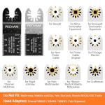 PECHAM 24PCS Universal Wood Metal Oscillating Multitool Quick Release Saw Blades Fit Porter Cable Black & Decker Rockwell Ridgid Ryobi Milwaukee Chicago Craftsman