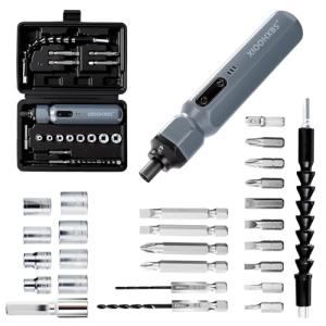 XIOOHXBS Electric Screwdriver 3.6V，Mini Cordless Power Screwdriver Set, Precision Bits with 250 RPM Powerful Motor,LED Lights,Portable Toolbox for Electronics Appliances Repairs