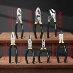 Vivicreate 7-Piece Pliers Set Heavy Duty Multipurpose Tools for Home Repair DIY Auto Electrical Work Includes Long Nose Slip Joint Linesman and Diagonal Pliers Alicates de Corte Herramientas