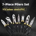 Vivicreate 7-Piece Pliers Set Heavy Duty Multipurpose Tools for Home Repair DIY Auto Electrical Work Includes Long Nose Slip Joint Linesman and Diagonal Pliers Alicates de Corte Herramientas