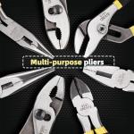 Vivicreate 7-Piece Pliers Set Heavy Duty Multipurpose Tools for Home Repair DIY Auto Electrical Work Includes Long Nose Slip Joint Linesman and Diagonal Pliers Alicates de Corte Herramientas