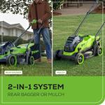 Greenworks 24V 13" Brushless (Push) Cordless Lawn Mower, 4.0Ah Battery and Charger