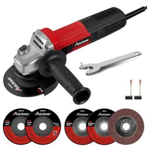AVID POWER Angle Grinder 7.5-Amp 4-1/2 inch Electric Grinder Power Tools with Grinding Wheels, Cutting Wheels, Flap Disc and Auxiliary Handle for Cutting, Grinding, Polishing & Rust Removal - Dark Red