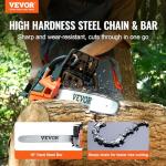 VEVOR Gas Chainsaw 52CC 2-Cycle Gasoline Powered Chainsaw 18 Inch Handheld Cordless Petrol Chain Saws For Forest, Wood, Garden and Farm Cutting Use