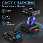 Leaf Blower, Electric Cordless Leaf Blower with 2 Batteries and Charger, 2 Speed Mode, Lightweight Leaf Blowers for Blowing Leaves, Lawn Care, Patio Cleaning and Dust