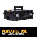 DEWALT TSTAK II Tool Box, Flat Top Tool Storage Case, Organizer Box Holds Up To 66 lbs, Flexible Platforms for Stacking, 13 Inch (DWST17807)
