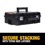 DEWALT TSTAK II Tool Box, Flat Top Tool Storage Case, Organizer Box Holds Up To 66 lbs, Flexible Platforms for Stacking, 13 Inch (DWST17807)