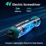GRENPRO 4V Electric Screwdriver, Rechargeable Cordless Screwdriver Set with 51 Magnetic Bits, LED Light, Left/Right Rotation, USB Charging Cable & Carrying Case, Ideal for Home Repairs