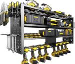 RacKeaLsi Large Power Tool Organizer Wall Mount, 4 Layer Garage Storage Cordless Tool Organizer with 8 Drills Holder, Heavy Duty Premium Metal Load 400 lbs, Ideal Garage Organization Gifts for Men