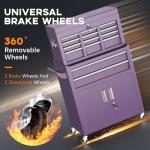 INTERGREAT 8 Drawers Tool Chest, 42'' Large Rolling Tool Chest with Drawers, Detachable Top Tool Box, Tool Cabinet for Repair Room,Warehouse, Rolling Tool Box with Hooks,Tray Divider,Liners(Purple)