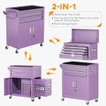 INTERGREAT 8 Drawers Tool Chest, 42'' Large Rolling Tool Chest with Drawers, Detachable Top Tool Box, Tool Cabinet for Repair Room,Warehouse, Rolling Tool Box with Hooks,Tray Divider,Liners(Purple)