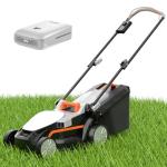 Litheli Electric Lawn Mower Cordless,Grass Cutter Machine for 1300 Sq.Ft.Lawnmower with Motor,13.2 in Cutting Width,8 Gallon Capacity,Cutting Height from 1 to 2.5 in with 4.0A Battery
