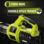 EWORK 21V Cordless Leaf Blower, Powerful Turbo Mode & 550 CFM, 2×3.0Ah Batteries & Fast Charger, Lightweight Electric Leaf Blowers for Lawn Care, Patio, Leaves & Dust