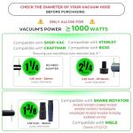 Turbo Brush Head Vacuum Brush Attachment for Shop Vac using 1-1/4'' & 2-1/4'' Acessories, Compatible Shark Rototor NV500 NV501 HV371 Miele Classic C1- Removal Pet Hair for Low Carpet & Area Rugs