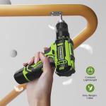 Cordless Drill Set,12V Power Drill Driver 3/8" Keyless Chuck with 42 Acessories, Built-in LED Light, 25+1 Position, Electric Drill for Home DIY Projects (Green)