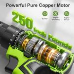Cordless Drill Set,12V Power Drill Driver 3/8" Keyless Chuck with 42 Acessories, Built-in LED Light, 25+1 Position, Electric Drill for Home DIY Projects (Green)