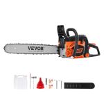 VEVOR Gas Chainsaw 58CC 2-Cycle Gasoline Powered Chainsaw 20 Inch Handheld Cordless Petrol Chain Saws For Forest, Wood, Garden and Farm Cutting Use