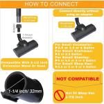 Turbo Brush Head Vacuum Brush Attachment for Shop Vac using 1-1/4'' & 2-1/4'' Acessories, Compatible Shark Rototor NV500 NV501 HV371 Miele Classic C1- Removal Pet Hair for Low Carpet & Area Rugs