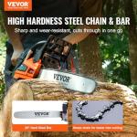 VEVOR Gas Chainsaw 58CC 2-Cycle Gasoline Powered Chainsaw 20 Inch Handheld Cordless Petrol Chain Saws For Forest, Wood, Garden and Farm Cutting Use