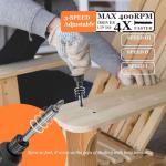 Vocforce 4V 3-Speed Electric Screwdriver 400rpm Max, 3-Torque Adjustable, 5" Compact Small Cordless Lithium Screwdriver w/USB-C Charger, Dual LED Light and 22pcs Bits Set