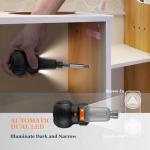 Vocforce 4V 3-Speed Electric Screwdriver 400rpm Max, 3-Torque Adjustable, 5" Compact Small Cordless Lithium Screwdriver w/USB-C Charger, Dual LED Light and 22pcs Bits Set