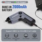 WORKPRO Electric Cordless Screwdriver with Offset Driving Shaft, 3.6V Automatic Rechargeable Screw Driver with 22PCS Bits, Battery Powered Automatic Screw Gun with LED Light & Carrying Case