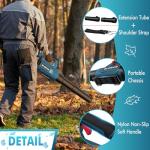 Leaf Blower Cordless (Upgraded) - 630CFM/160MPH, 21V Powerful Electric Cordless Leaf Blower with 2 x 4.0Ah Batteries and Charger, Battery Powered Leaf Blowers for Lawn Care, Patio, Yard, Dust, Snow