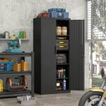 STEELIST Metal Garage Storage Cabinets, Lockable Tall Cabinet for Tools, 70.87" H Vertical File Cabinets with Doors and Shelves, Large Tool Cabinet for Basement, School, Black
