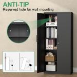 STEELIST Metal Garage Storage Cabinets, Lockable Tall Cabinet for Tools, 70.87" H Vertical File Cabinets with Doors and Shelves, Large Tool Cabinet for Basement, School, Black