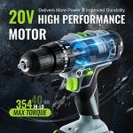 WORKPRO 20V 3-in-1 Cordless Drill Set with 102 PCS Acessories, Electric Screwdriver/Impact Drill Driver/Power Drill and Bits, Cordless Drill with Battery and Charger, 1/2" Chuck, Built-in LED