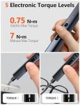 Mini Electric Screwdriver Set, Small Electric Precision Screwdriver with 5 Torque Levels, Max 0.75N.m, 500mAh Battery, 50-in-1 Cordless Power Screwdriver Kit for Laptop, Phone & Electronics Repair