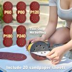 KUWZTY Random Orbit Sander for DEWALT 20v Battery, 5-Inch Variable Speed Orbital Hand Sander with Dust Collector for Sanding and Polishing (Tool Only,No Battery)