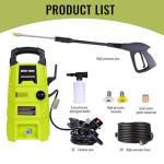 RunInMist Electric Pressure Washer, 1800PSI 1.6GPM Portable Power Washer with 20FT Hose & 35FT Power Cord, Two Nozzles, 0.4L Soap Bottle for Car Driveways Patio Garden