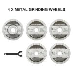 GALAX PRO Electric Angle Grinder,Equipped with 4.0 Amps Motor with 750W Max Output Power,4-1/2 inch Corded Angle Grinder 12000RPM with Cutting & Grinding Wheels,Flap Disc and Auxiliary Handle