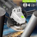 GALAX PRO Electric Angle Grinder,Equipped with 4.0 Amps Motor with 750W Max Output Power,4-1/2 inch Corded Angle Grinder 12000RPM with Cutting & Grinding Wheels,Flap Disc and Auxiliary Handle