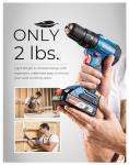 Dong Cheng 20V Brushless Heavy-duty Impact Drill, 443 in-lbs, 27000 IPM, 1/2" Keyless Metal Chuck, 20+1+1 Clutch, Cordless Hammer Drill with 2 Battery Kit for Drilling Brick Wall, Metal, Wood