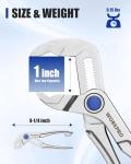 WORKPRO Mini Water Pump Pliers, 4-Inch Groove Joint Pliers, Fast Adjustable Tongue and Groove Pliers with 15-Position Push-Lock, V-Jaw for Multi-Surface Grip, Ideal for Tight Spaces and Versatile Use