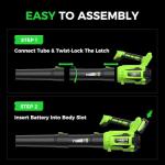 Leaf Blower Cordless - 650CFM Brushless Motor Leaf Blower with 6-Speed Control & Ergonomic Handle - Includes 2 x 5.0Ah Batteries & Fast Charger - Blowers for Lawn Care, Yard, Patio, Leaves, Snow, Dust