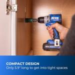 Kreg 20V Ionic Drive 1/2" Compact Drill, 20V Blue Ion Charger & 2Ah Battery Pack - Professional Cordless Drill with Compact Design - For Woodworking & Everyday DIY Applications - KPTBDR050A