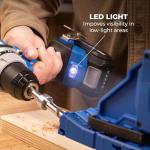 Kreg 20V Ionic Drive 1/2" Compact Drill, 20V Blue Ion Charger & 2Ah Battery Pack - Professional Cordless Drill with Compact Design - For Woodworking & Everyday DIY Applications - KPTBDR050A