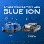 Kreg 20V Ionic Drive 1/2" Compact Drill, 20V Blue Ion Charger & 2Ah Battery Pack - Professional Cordless Drill with Compact Design - For Woodworking & Everyday DIY Applications - KPTBDR050A