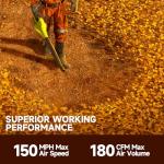 Leaf Blower Cordless with 2X 4.0Ah Batteries and Charger, 60Mins Lasting 150MPH Lightweight Cordless Blower, Small Electric Leaf Blowers for Lawn Care, Patio, Yard, Leaves, Grass and Snow