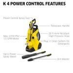 Kärcher Pressure Washer, K4 Power Control, Max 1900 PSI, 26 ft. Hose, 2 Spray Wands - 1.5 GPM