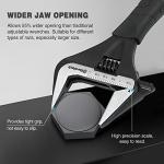 DURATECH 8-Inch Adjustable Wrench, Wide Jaw Opening Black Oxide Finish Plumbing Wrench, CR-V Steel, SAE and Metric Scale Marked, Ergonomic Grip