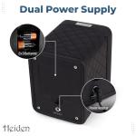 Heiden Monaco Watch Winder - Automatic Watch Winder for Automatic Watches, Rolex - Black Leather - Battery Powered or AC Adapter, 12 Program Settings, Diamond Stitched Vegan Leather