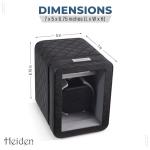 Heiden Monaco Watch Winder - Automatic Watch Winder for Automatic Watches, Rolex - Black Leather - Battery Powered or AC Adapter, 12 Program Settings, Diamond Stitched Vegan Leather