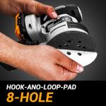 Cordless Orbital Sander: DEKOPRO 20V Random Orbit Sander, 5inch Power Palm Sander Electric Sanders Tool with 2 Batteries, Charger, Dust Collector, 16 Pcs Sanding Discs for Woodwroking