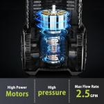 4000 Max Adjustable PSI Pressure Washer, 2 Max GPM Power Washer with 33 FT Hose Reel, Steel Wand, 500ml Foam Cannon, 4-Nozzle Set, Electric Pressure Washer for Cars, Fences, Patios